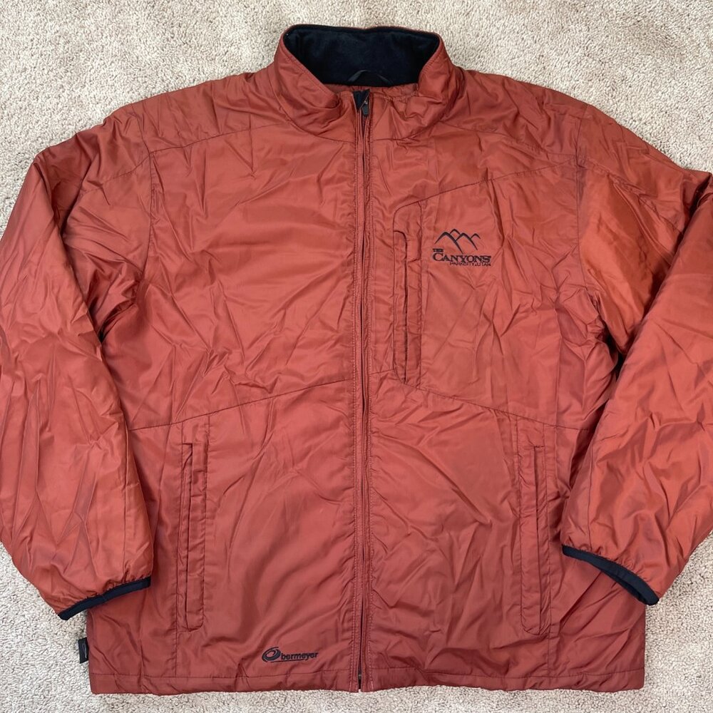 Obermeyer Coat Mens XL Orange 74214 Ski Jacket Outer Layer Embroidered Winter